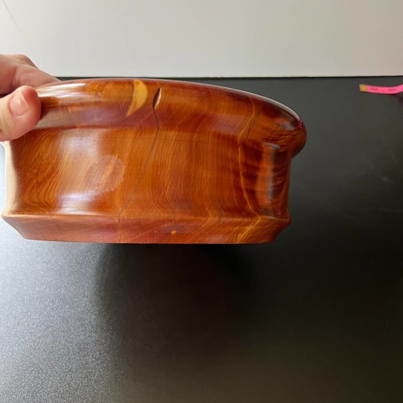 Handmade Sealed Wooden Decor Fruit Bowl Art Deco Cottage Core Minimalist - Picture 4 of 9